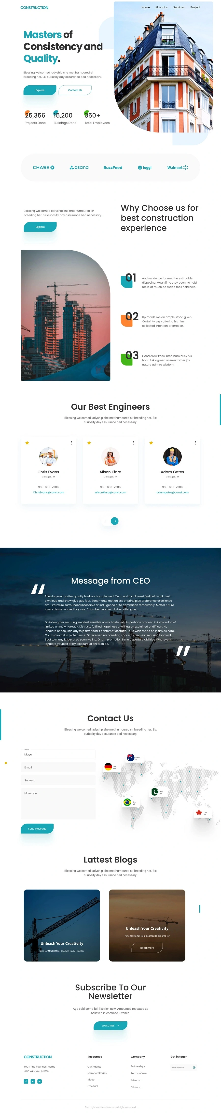 Construction Landing Page preview